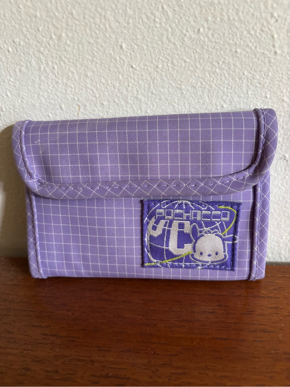 Vintage 90s y2k Sanrio pochacco wallet hello kitty dog cartoon Japan purple